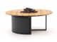 Cosiloft lounge vuurtafel ø120cm (h: 50cm) - Charcoal (Blad = Teak)