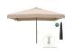Shadowline Java parasol 400x400cm - Light Taupe (incl. grondanker) (incl. beschermhoes)