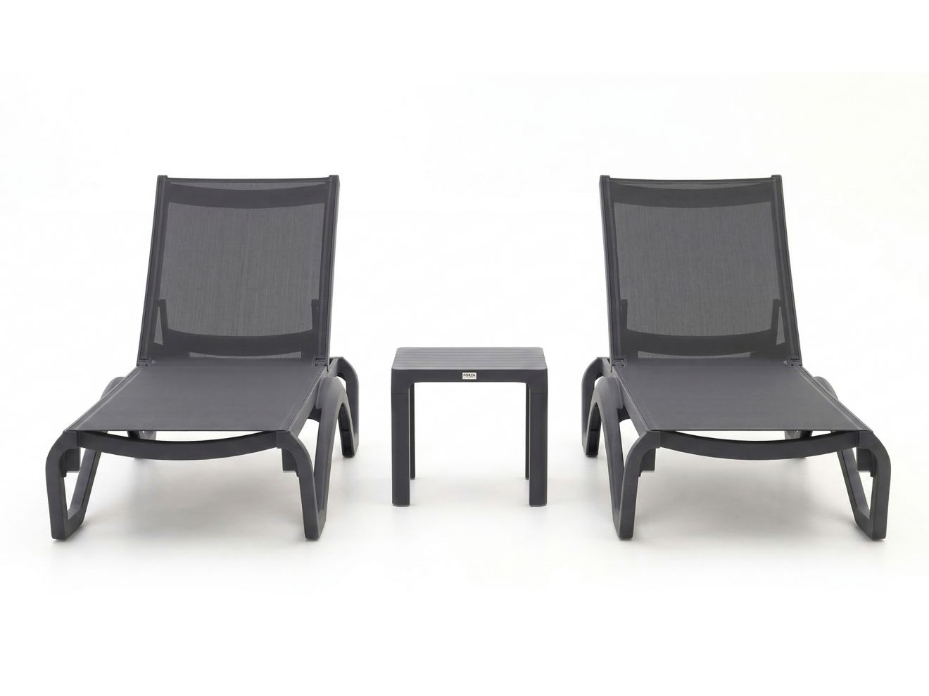 Forza Furniture Russi ligbed set 3-delig stapelbaar verstelbaar – Grijs