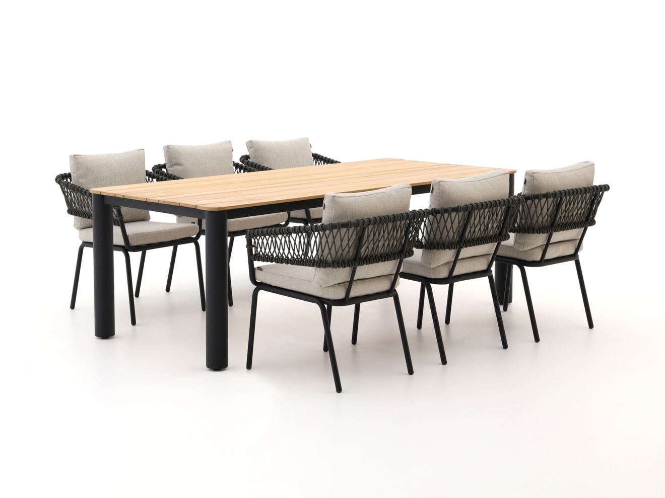 Hartman Winston 220cm dining tuinset 7-delig stapelbaar - Laagste prijsgarantie!