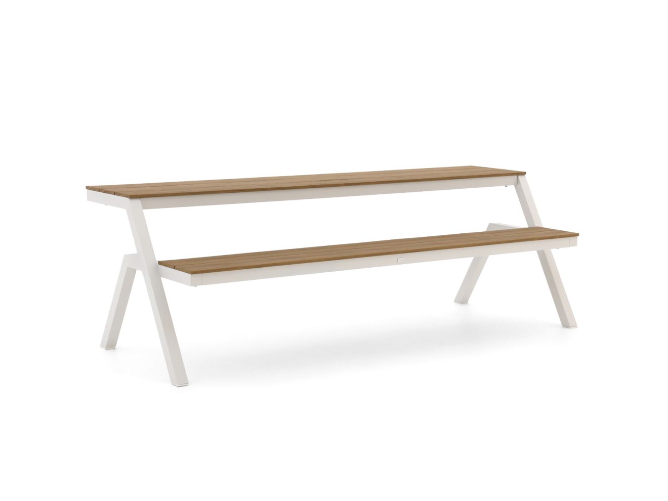 Bellagio tuinmeubelen Fidenza picknicktafel balkon 220x85x75cm – Wit
