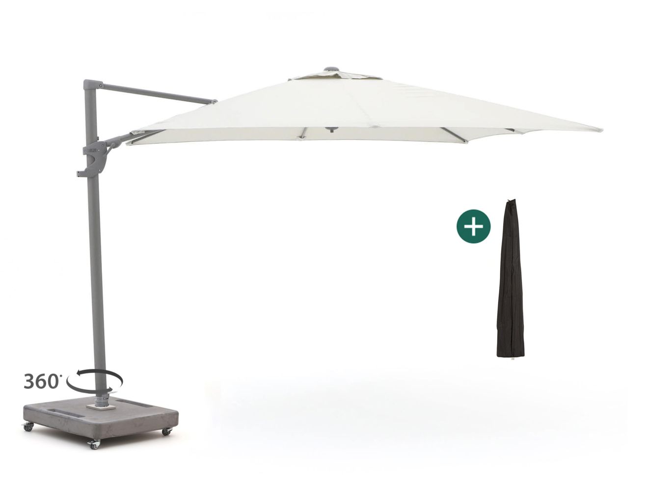 Shadowline Francisco zweefparasol 300x300cm – Grijs