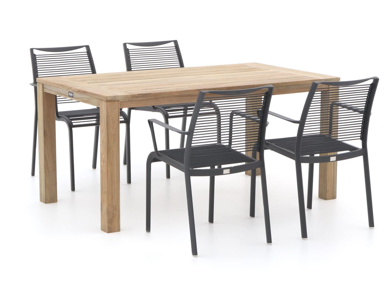 Apple Bee Hawaii/ROUGH-S 160cm dining tuinset 5-delig stapelbaar