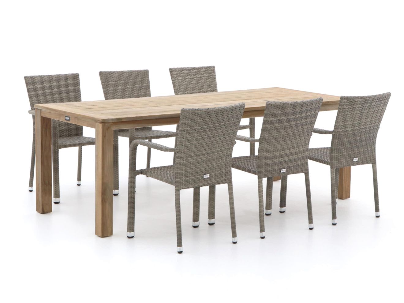 Forza Fossano/ROUGH-S 220cm dining tuinset 7-delig stapelbaar