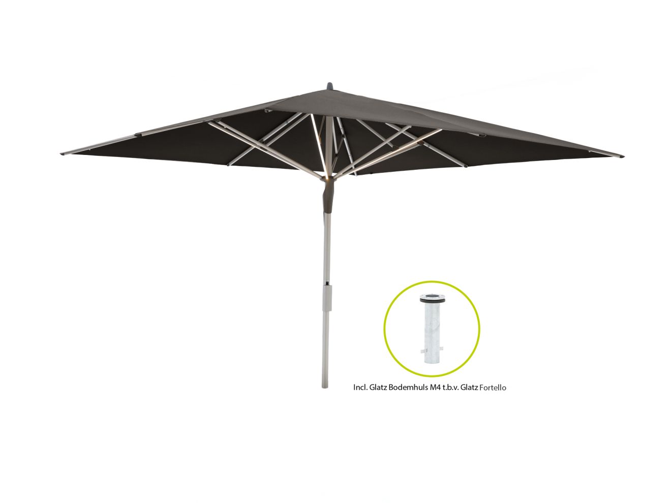Glatz Fortello LED parasol 400x400cm