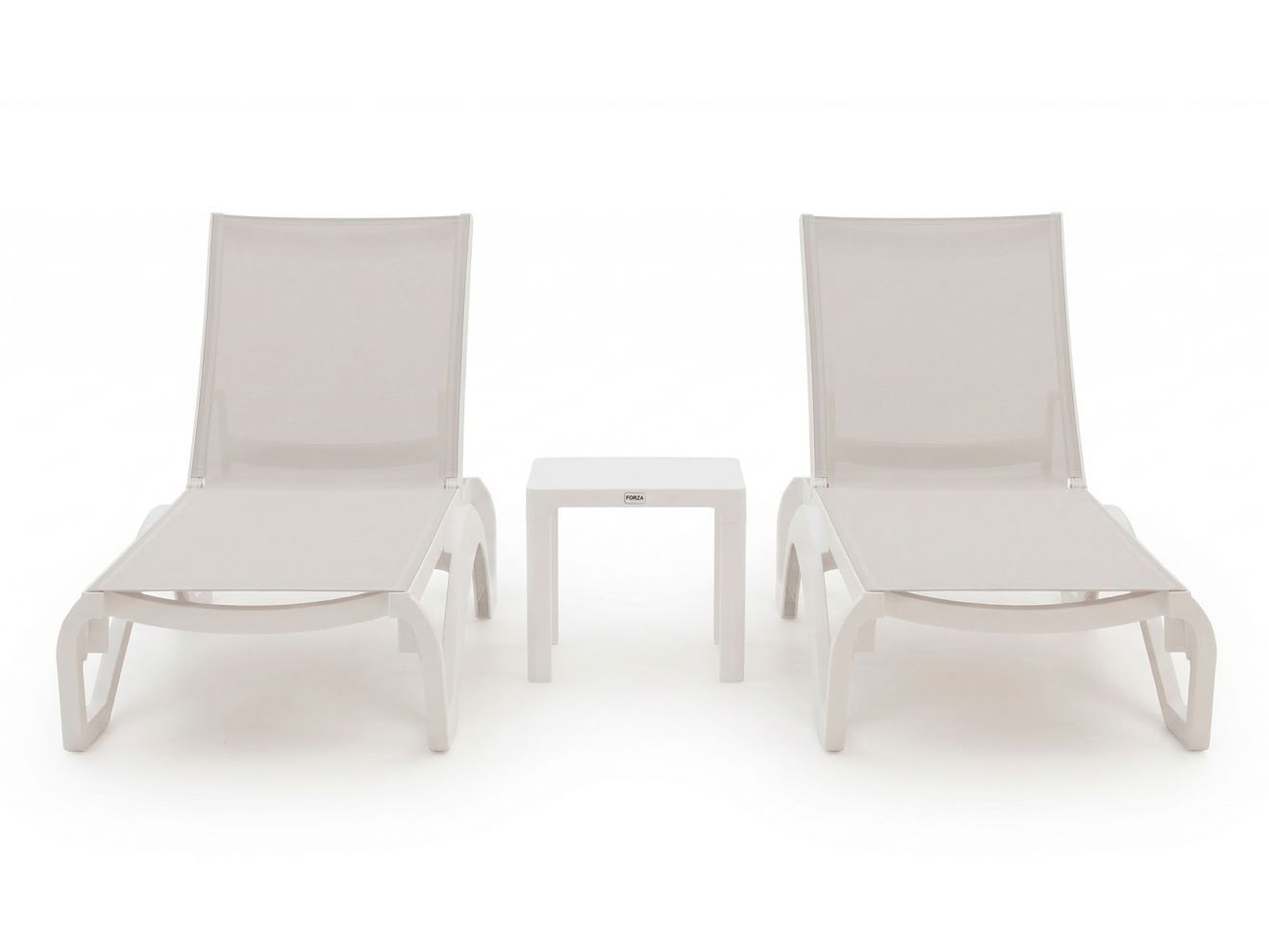 Forza Furniture Russi ligbed set 3-delig stapelbaar verstelbaar – Wit