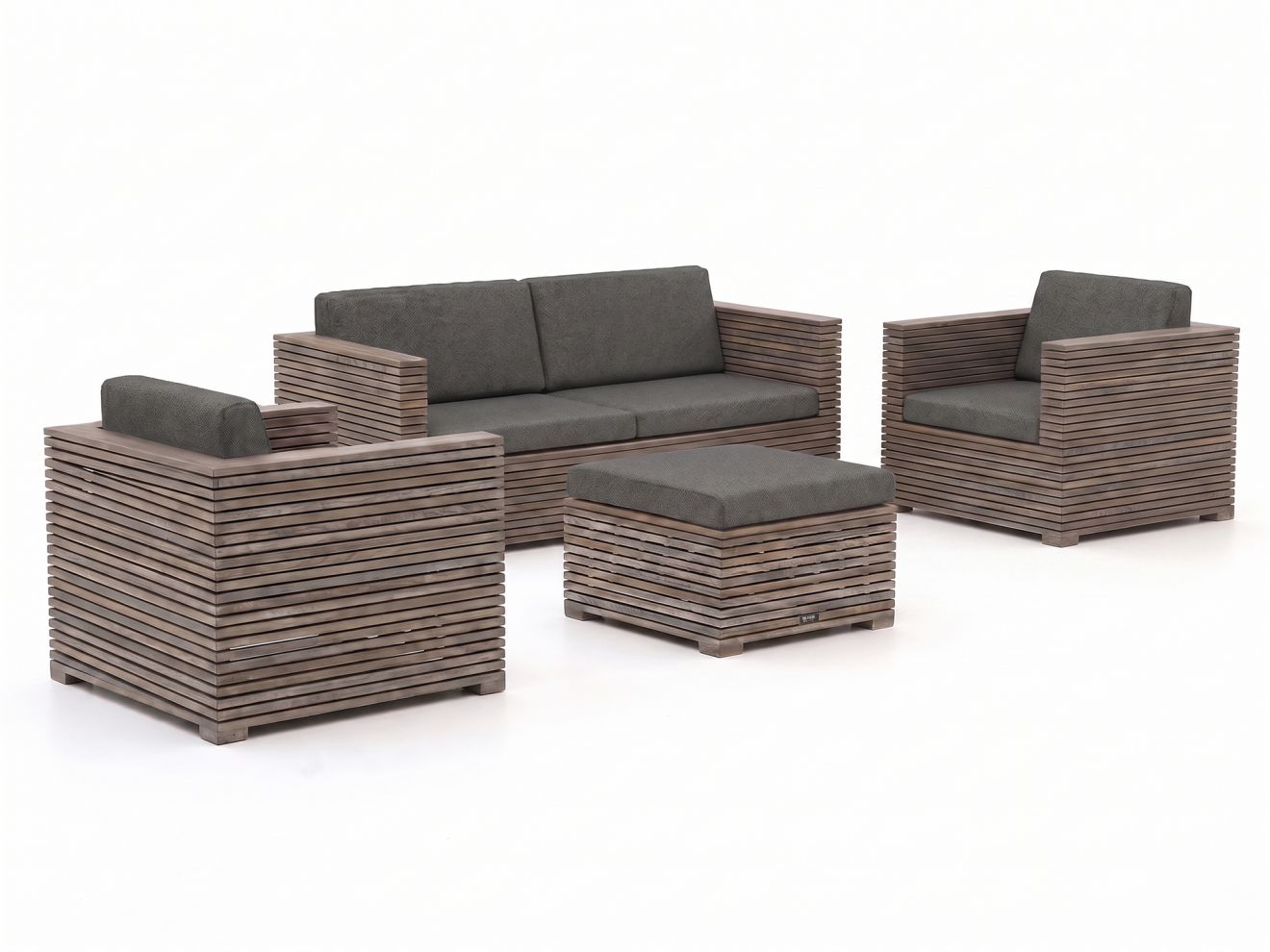 ROUGH Furniture ROUGH-C stoel-bank loungeset 4-delig – Grijs