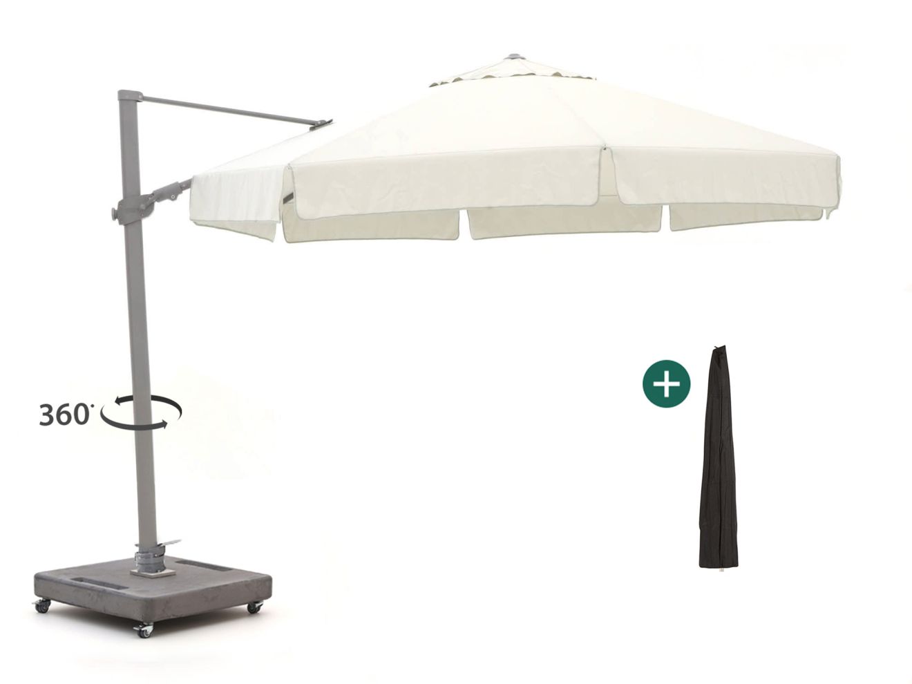 Shadowline Miami zweefparasol ø 350cm – Grijs