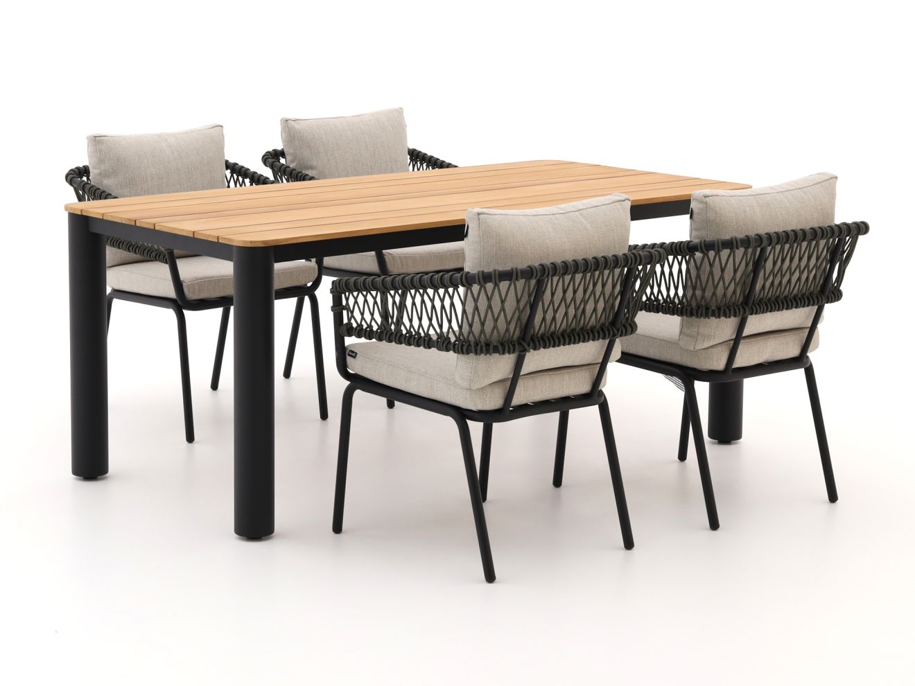 Hartman Winston 180cm dining tuinset 5-delig stapelbaar - Laagste prijsgarantie!
