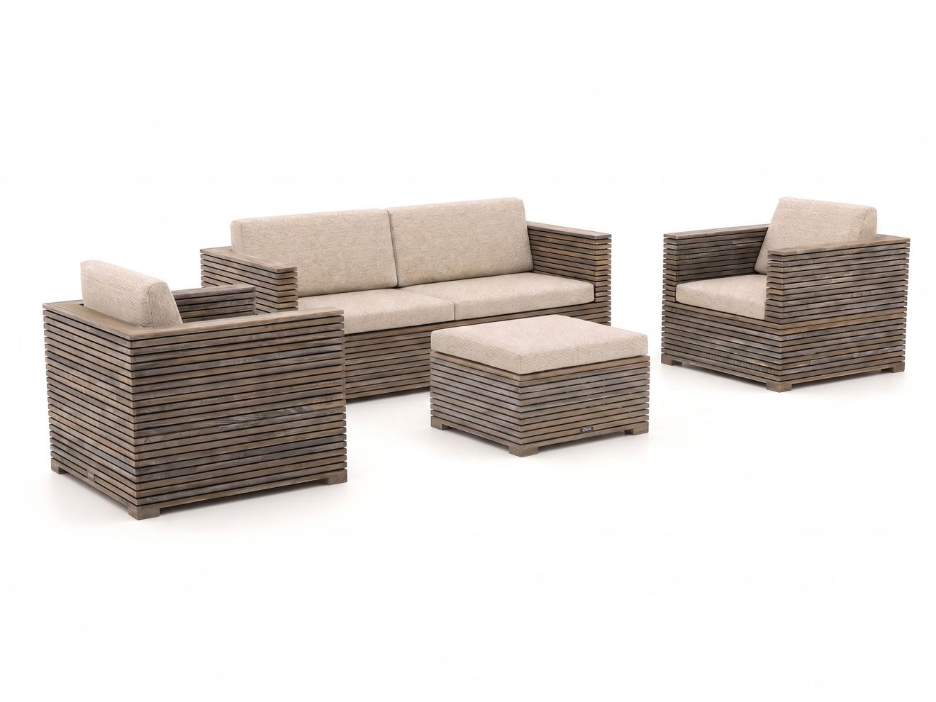 ROUGH Furniture ROUGH-C stoel-bank loungeset 4-delig – Taupe