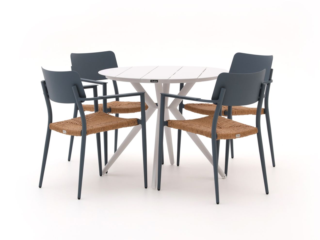 Bellagio Cino/Sora ø 90cm dining tuinset 5-delig stapelbaar