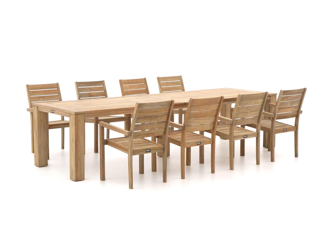 ROUGH-S/ROUGH-X 320cm dining tuinset 9-delig stapelbaar