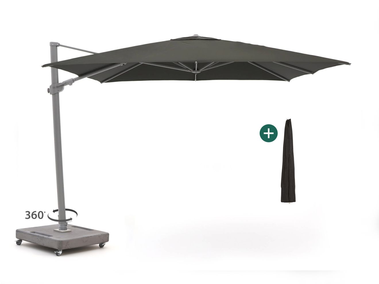 Shadowline Austin zweefparasol 300x300cm – Zwart