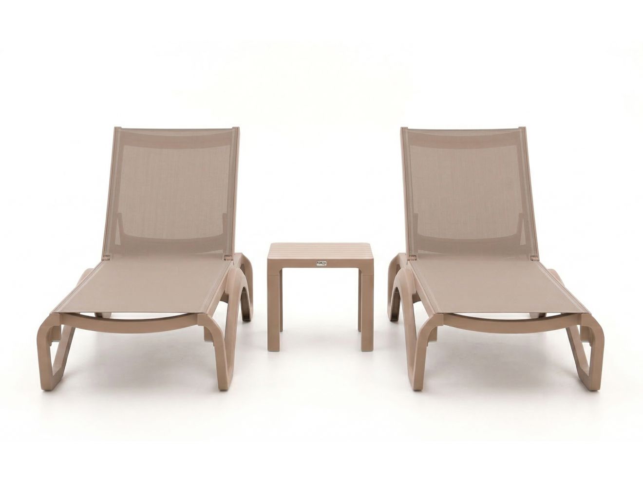 Forza Furniture Russi ligbed set 3-delig stapelbaar verstelbaar – Taupe