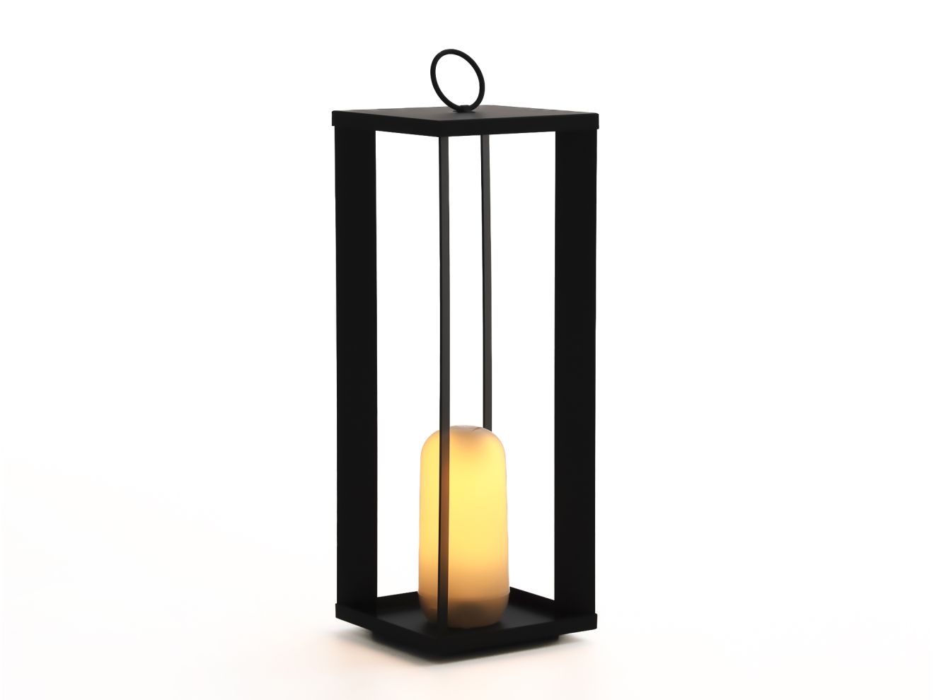 New Garden Siroco lantaarn led oplaadbaar dimbaar ø 18cm (h: 50cm) – Zwart