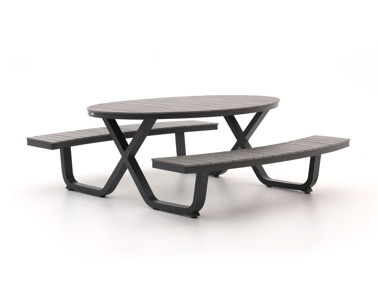 Bellagio tuinmeubelen Fidenza picknicktafel 216x200x75cm – Grijs