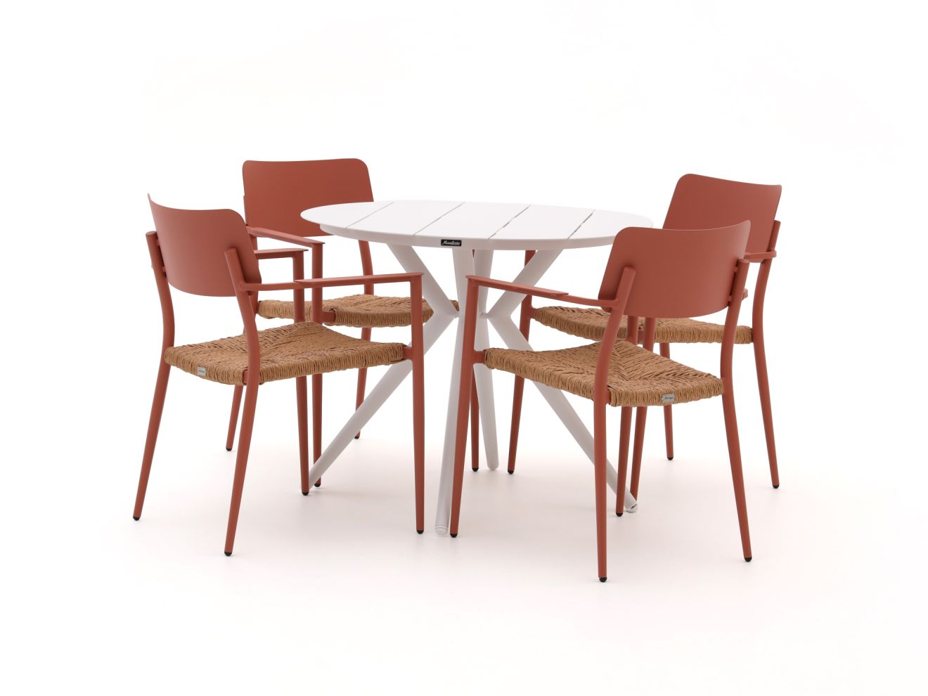 Bellagio Cino/Sora ø 90cm dining tuinset 5-delig stapelbaar