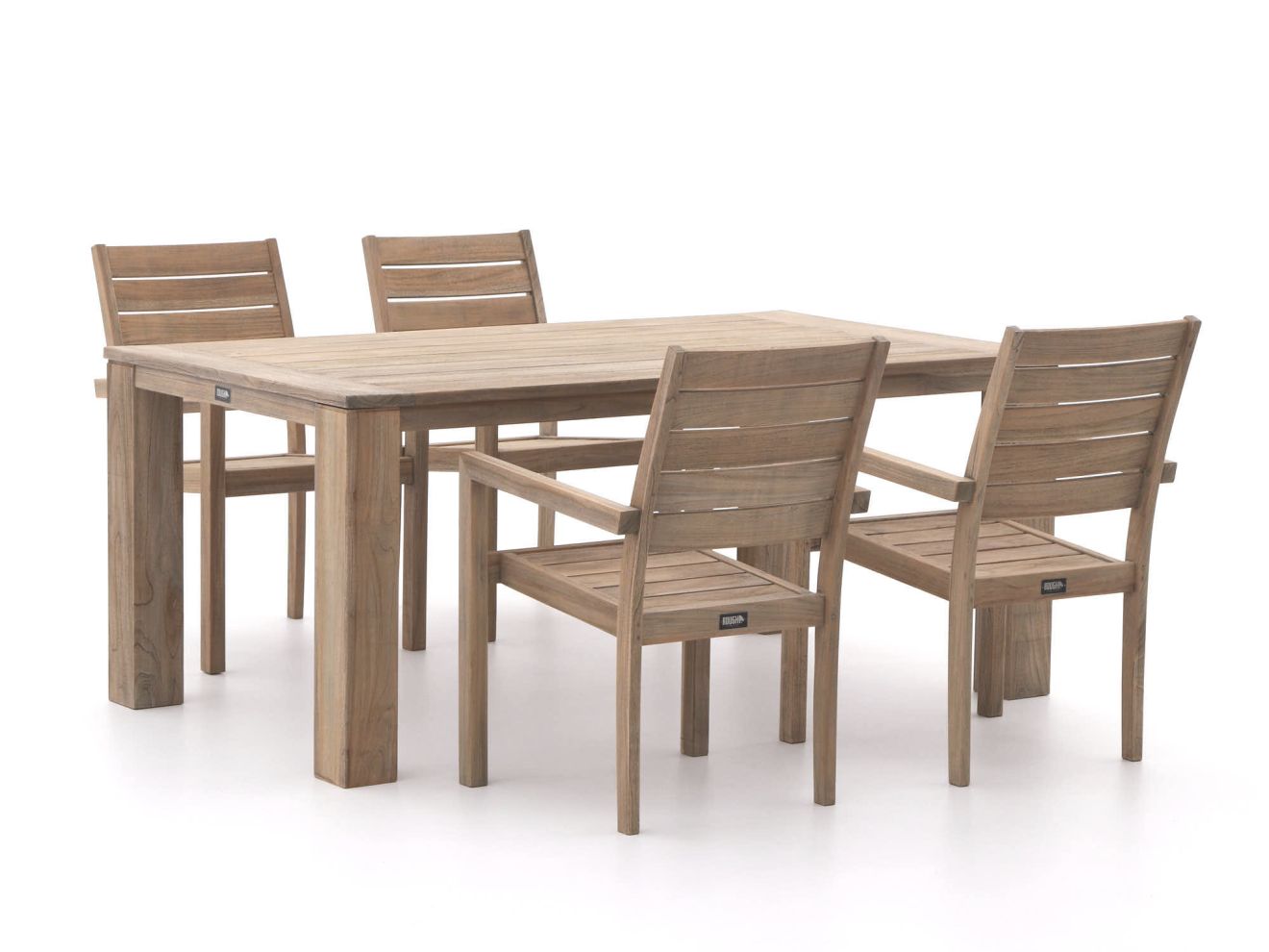 ROUGH-S/ROUGH-X 180cm dining tuinset 5-delig stapelbaar - Laagste prijsgarantie!