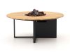 Cosiloft lounge vuurtafel ø120cm (h: 50cm) - Charcoal (Blad = Teak)
