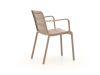 Forza Narni dining tuinstoel stapelbaar - Taupe - Naturel - Bruin - Kunststof