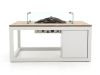 Cosiraw lounge vuurtafel 120x80x55cm - White (Blad = Old Teak Greywash) (incl. glas)