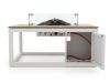 Cosiraw lounge vuurtafel 120x80x55cm - White (Blad = Old Teak Greywash) (incl. glas)