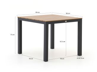 Bellagio Fidenza dining tuintafel 90x90x75cm - Polywood