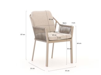 Tierra Outdoor Liv/Naro 280cm dining tuinset 9-delig stapelbaar
