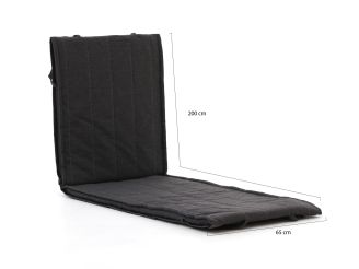 Fiber tuinkussen voor ligbed 200x65cm - Dark Grey Melange