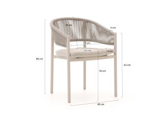 Bellagio Panaro/Induno Deens Ovaal 220cm dining tuinset 7-delig stapelbaar