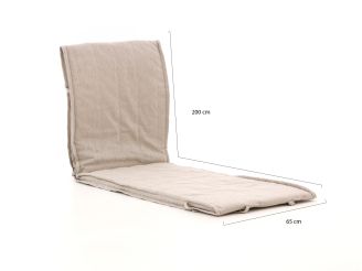 Fiber tuinkussen voor ligbed 200x65cm - Sand Melange