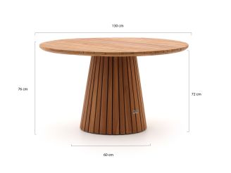 Bellagio Birgi Novo/Santa Severina ø130cm dining tuinset 5-delig stapelbaar
