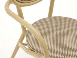 Forza Monate dining tuinstoel stapelbaar - Taupe - Naturel - Bruin - Wicker (vlechtwerk)