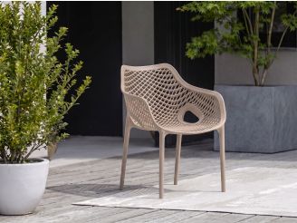 Forza Ripi dining tuinstoel stapelbaar - Taupe - Naturel - Bruin - Kunststof