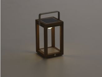 SUNS Tom lantaarn solar 16x17x28cm - Natural Teak/Camel Sand