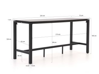 Bellagio Panaro/Trecenta 225cm barset 7-delig