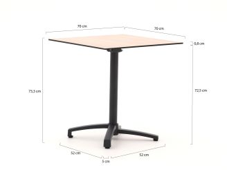 Bellagio Canzo klaptafel 70x70x73cm - Kunststof