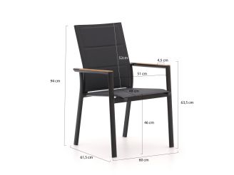 Bellagio Albinea/Fidenza ø149cm dining tuinset 7-delig stapelbaar