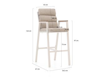 Bellagio Bertinoro/Trecenta 150cm barset 5-delig stapelbaar