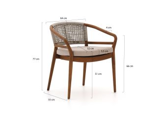 Bellagio Brasimone/Induno Deens Ovaal 240cm dining tuinset 7-delig stapelbaar