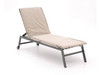 Fiber tuinkussen voor ligbed 200x65cm - Sand Melange