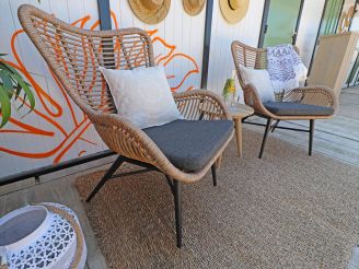 Intenso Rovello lounge tuinstoel - Taupe - Naturel - Bruin - Wicker (vlechtwerk)