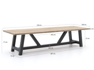 Tierra Outdoor Liv/Bresimo 330cm dining tuinset 9-delig stapelbaar