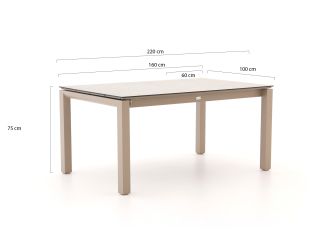 Tierra Outdoor Trespa dining tuintafel uitschuifbaar 160/220x100x75cm - Kunststof