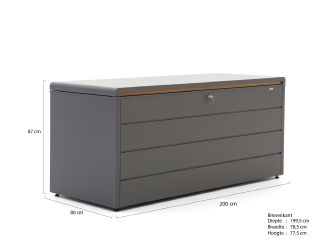 Kees Smit Brava Opbergbox 200 - Charcoal (1230 liter)