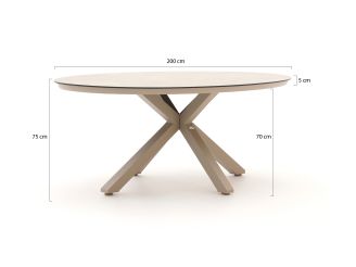 Tierra Outdoor Nuri/Oblong 200cm dining tuinset 5-delig