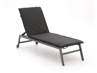 Fiber tuinkussen voor ligbed 200x65cm - Dark Grey Melange