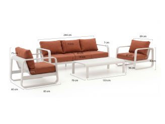 Forza Liri stoel-bank loungeset 4-delig