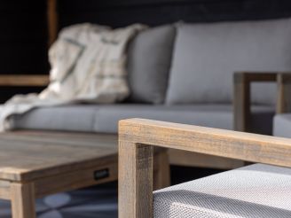 ROUGH Batang lounge tuinbank 160cm - Old Teak Greywash (incl. kussens Storm Sand)