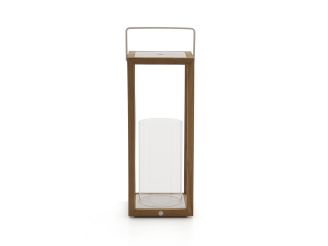 SUNS Sam lantaarn 20x22x53cm - Natural Teak/Matt White